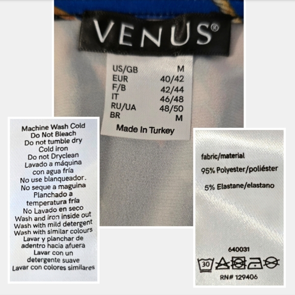 VENUS Wrap Collar Colorful Multicolor Floral Jumpsuit Size M - Picture 6 of 12